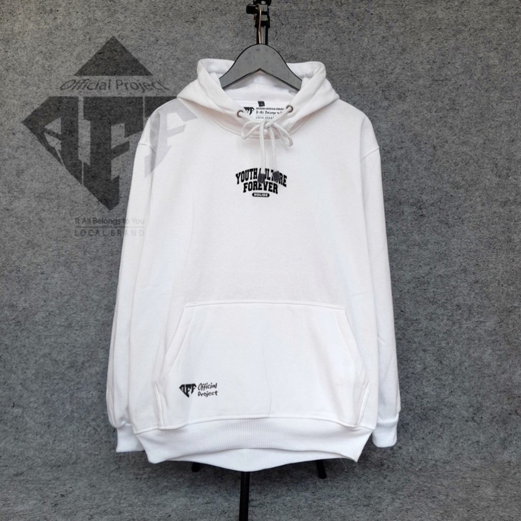 hoodie keren terbaru 2023 warna putih list youth culture jaket distro bandung brand affanda project 