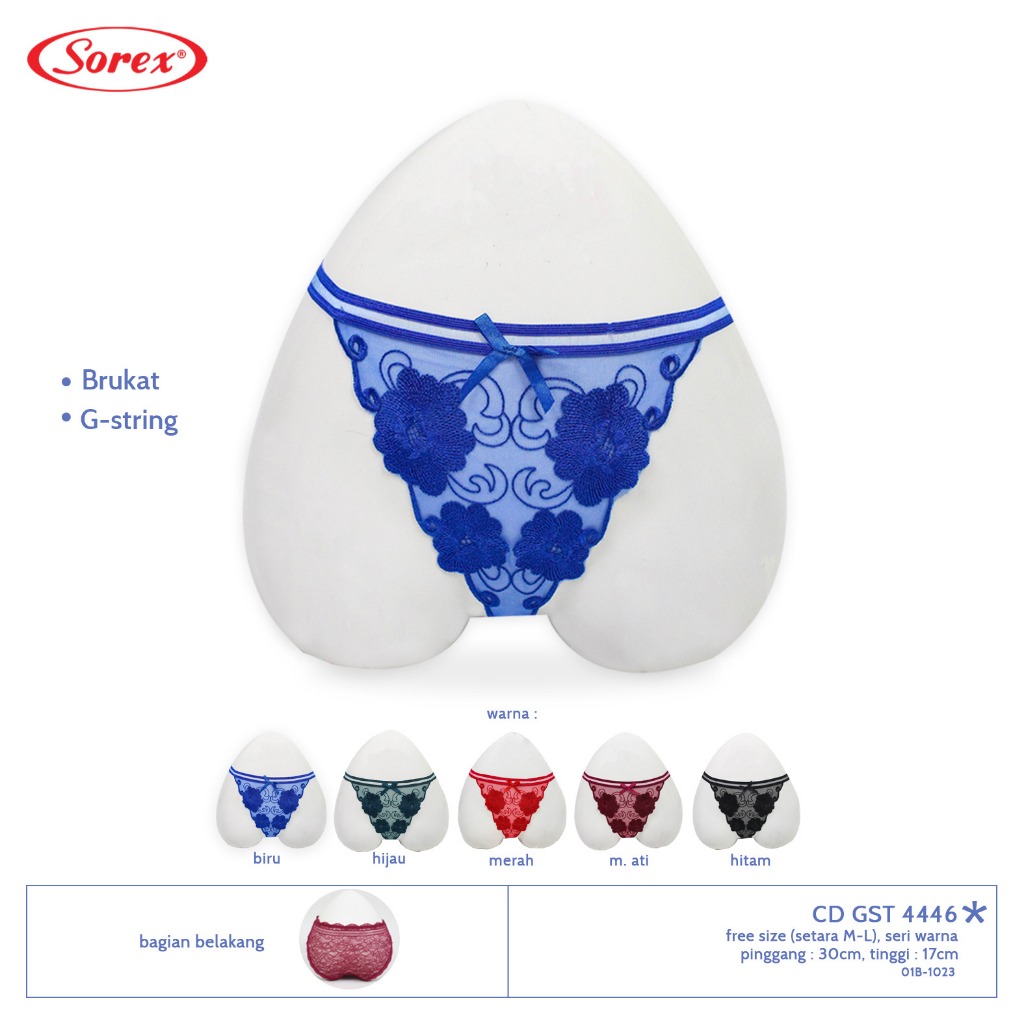 Cd Wanita Gstring Sorex 4446 , 4447 (Fit to M/L) Brokat |