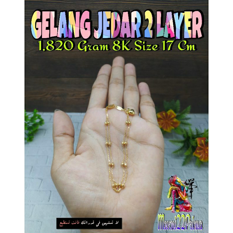 GELANG JEDAR 2 LAYER EMAS ASLI