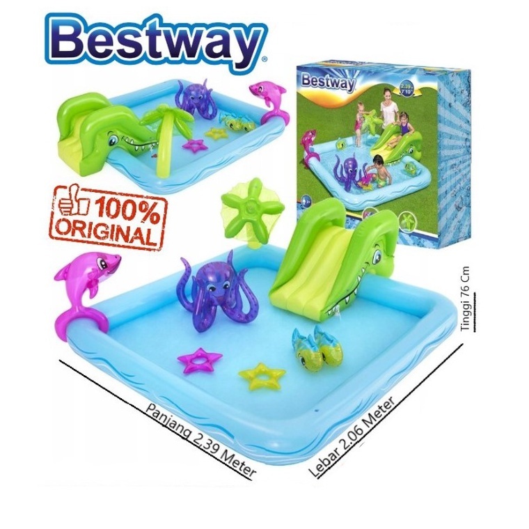 Kolam Renang Anak Jumbo Bestway / Kolam Renang Perosotan Anak Fantastic Aquarium Play Pool