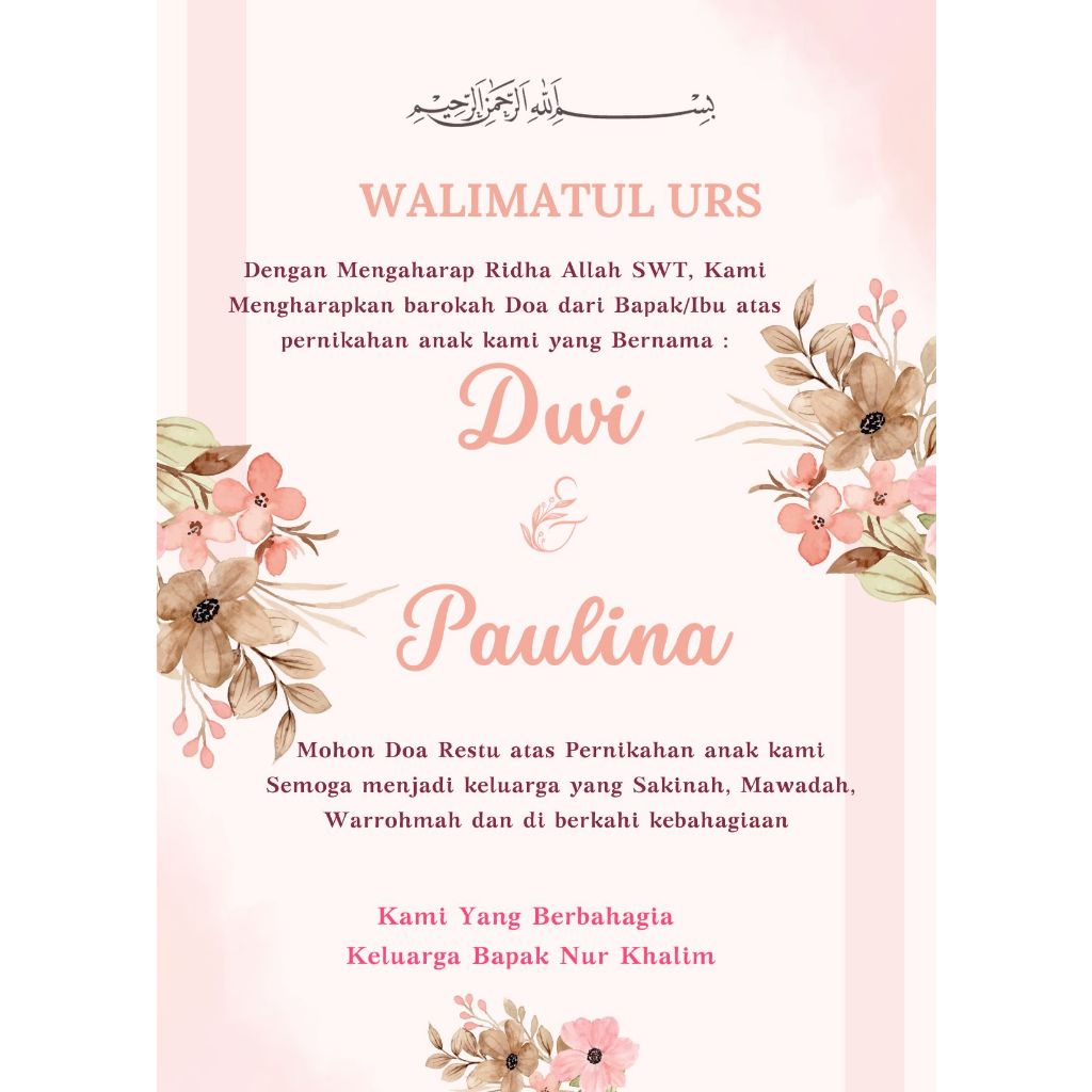 

Label Walimatul Urs / Tasyakuran Nikah / Walimatul Nikah / Tempelan Kardus Kertas biasa