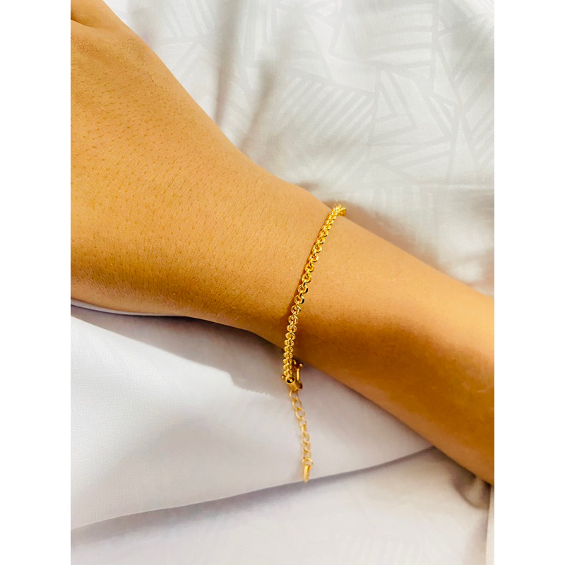 Gelang rantai medan titanium anti karat cantik elegan