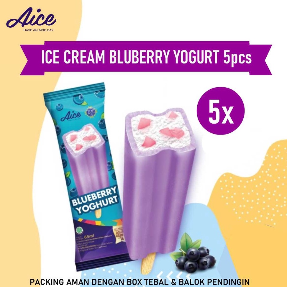 

BAYAR DITEMPAT ✅ Ice Cream Blueberry Yougert 5pcs Aice
