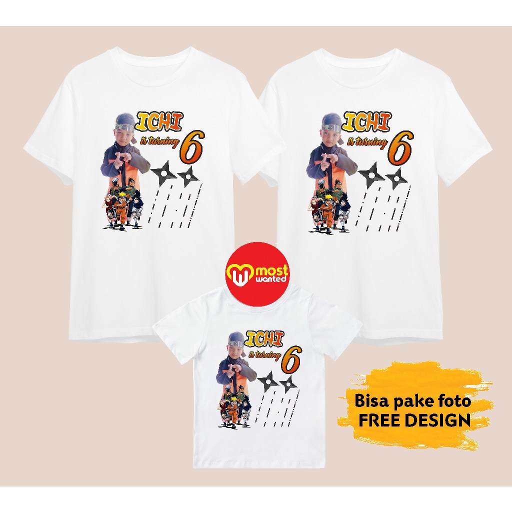 Baju Couple Keluarga Kaos Family Ulang Tahun Komunitas Kelompok Motif Naruto 1