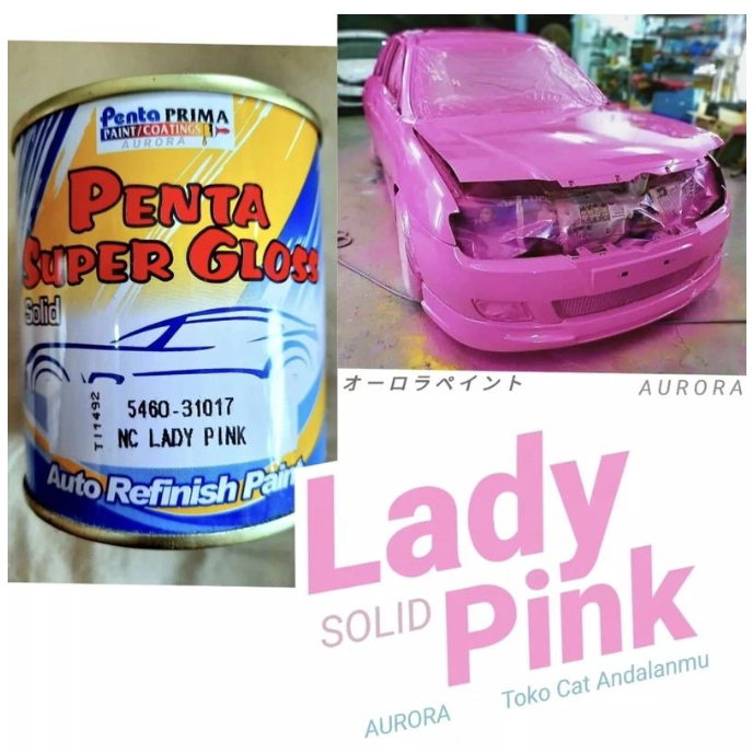 Cat Penta Super Gloss NC Lady Pink Solid 200ml 200cc seperempat | sepeda motor mobil duco duko diko 