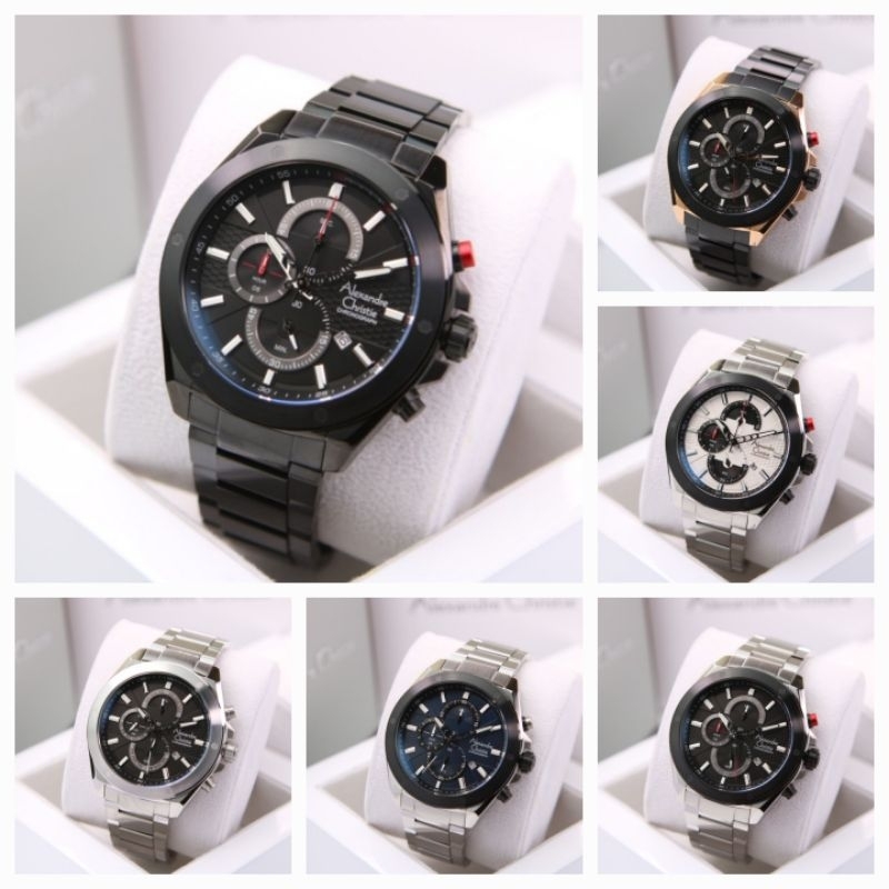 jam tangan pria alexander cristie  ac6674 original sport rantai diameter  4,5cm