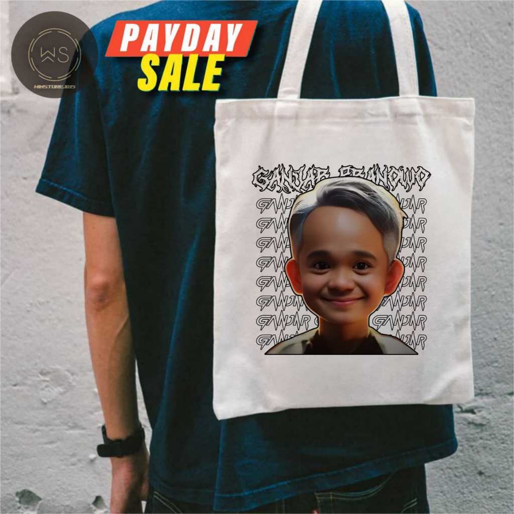WINSTORE.ID15 Tote Bag GANJAR PRANOWO ART DTF Tote Bag Canvas / Tas Nudie Canvas / Tote Bag Kanvas P