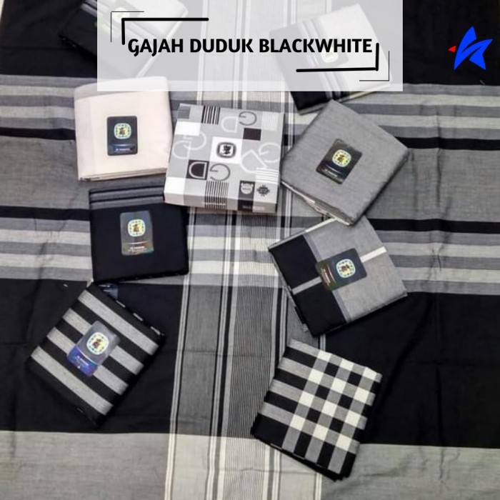 Sarung Gajah Duduk Hitam Putih grosir Motif Terbaru