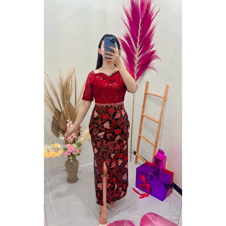 Dress Batik ivana /Dress kebaya wanita /Dress wisuda / Dress natal