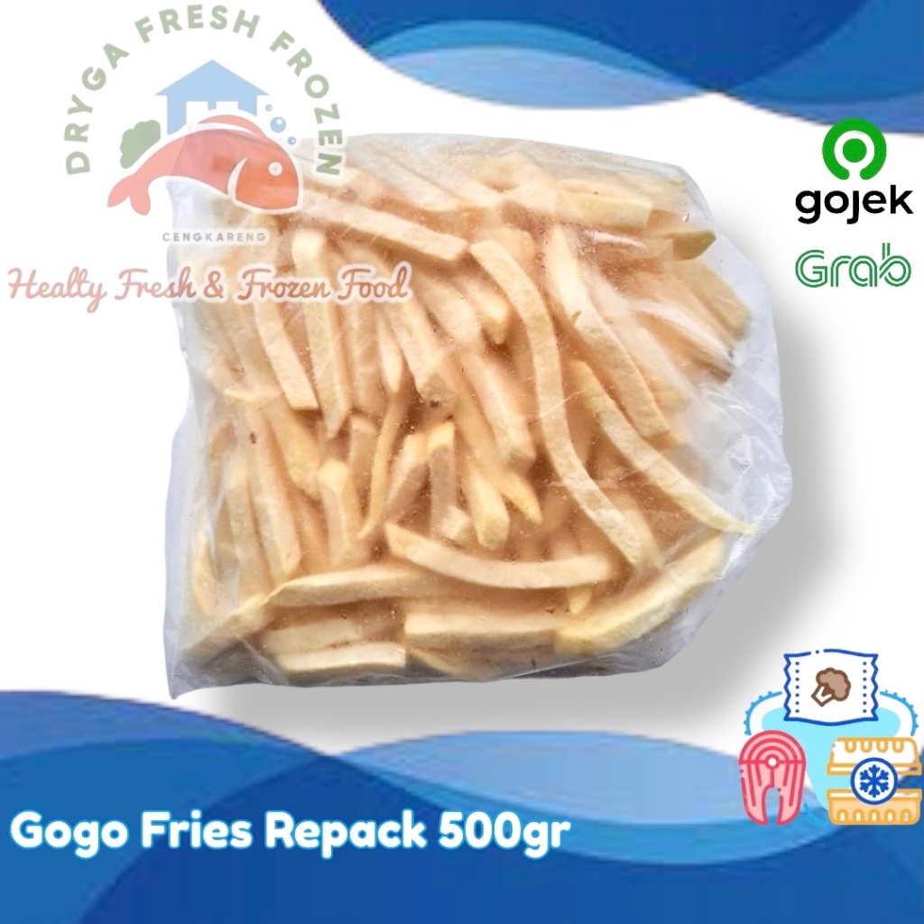 

Gogo Fries Shoestring Repack 500gr Frozen French Fries Kentang Goreng