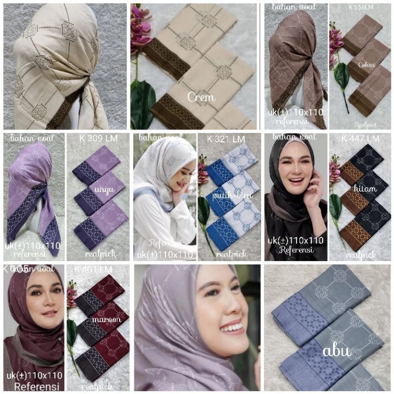 jilbab segi empat motif segi empat voal motif kerudung denay terbaru(grosir)