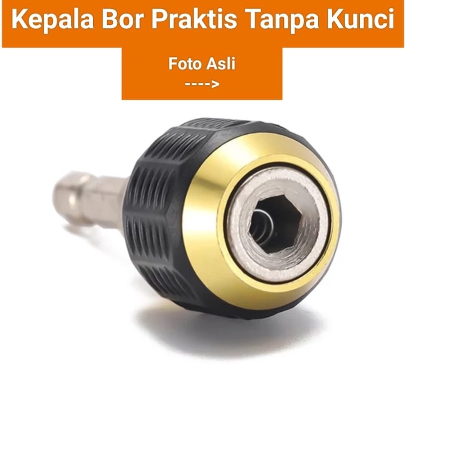 Terlaku Kepala Bor Keyless Drill Chuck Praktis Tanpa Kunci / Drill Chuck Cordless / Kepala Bor Hexag