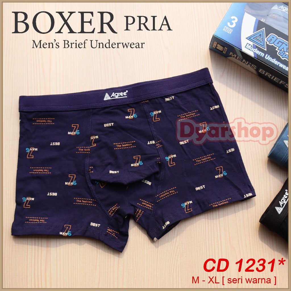 [ 3 pcs ] Boxer AGREE Sport 1231 Celana Dalam Boxer Pria Agree Sport  CD Boxer Agree - Dyarshop