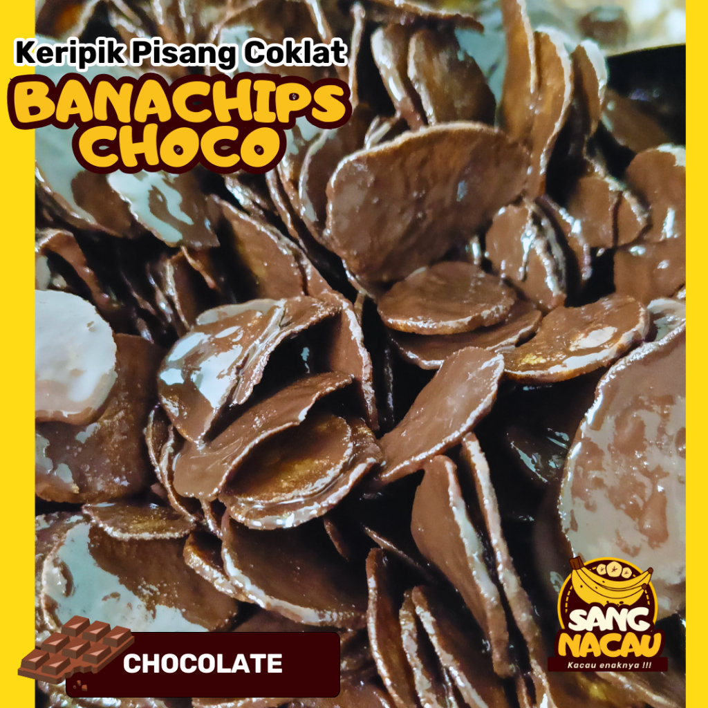 

SANGNACAU- 250gr Keripik Pisang Coklat Lumer Banachips Choco Box tinwall 650ml rasa coklat