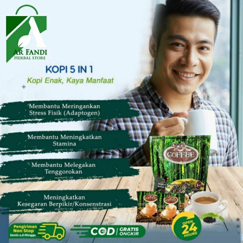 

Kopi Botanikal 5 in 1 Aman dilambung Campuran Kopi Tongkat Ali Habbatusauda White Ginseng KK Indonesia