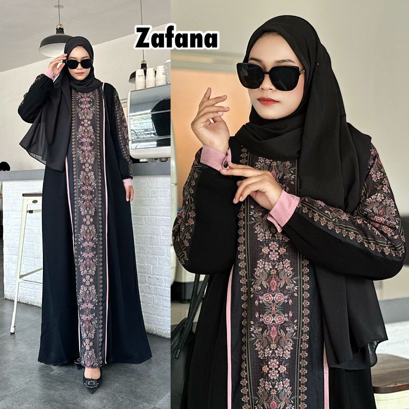 Abaya Zafana / Abaya Saudi / Gamis Hitam / Kaftan Saudi / Abaya Arab / Abaya Hitam / Abaya Murah / A