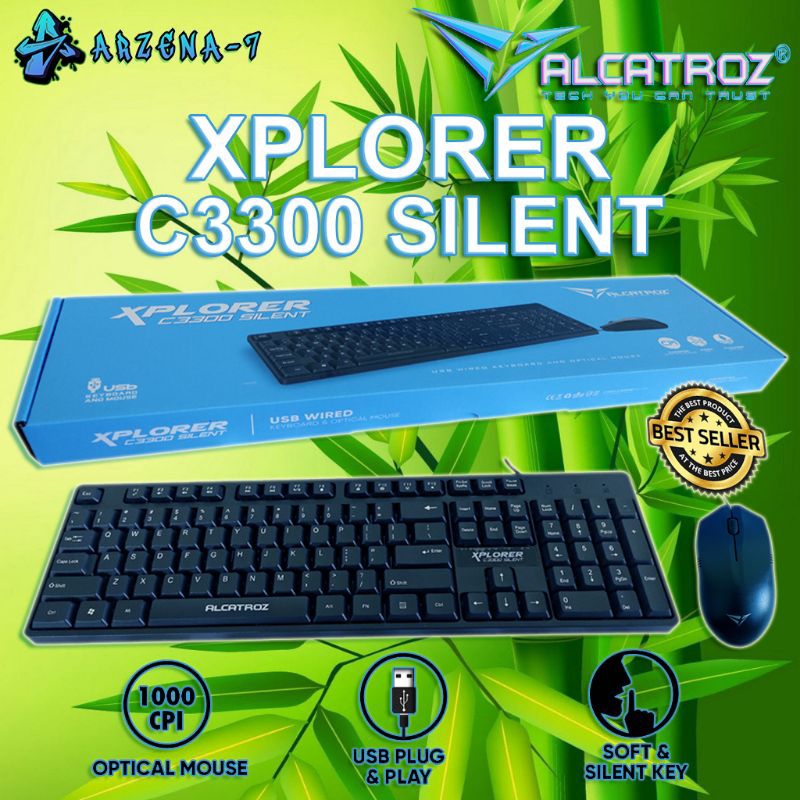Keyboard Mouse Alcatroz Xplorer C3300 Silent