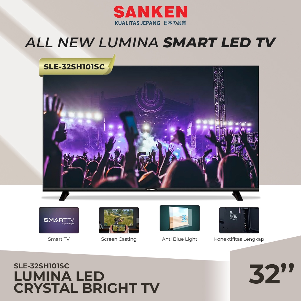 Sanken 32 Inch Smart LED TV FHD SLE-32SH101SC Digital TV Dolby Audio