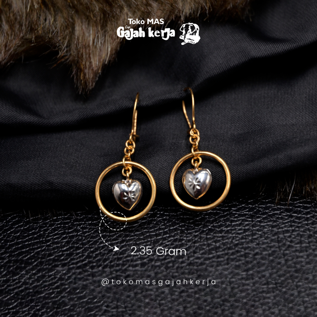 Anting I Perhiasan Emas Wanita I Kadar 750 17K