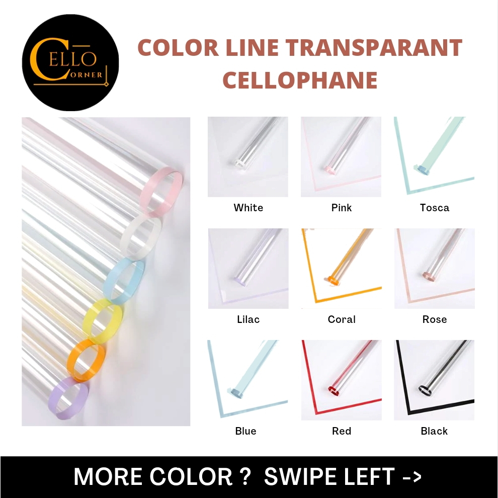 

COLOR LINE TRANSPARANT CELLOPHANE / Cellophane Transparant / Kertas Pembungkus Bunga cl