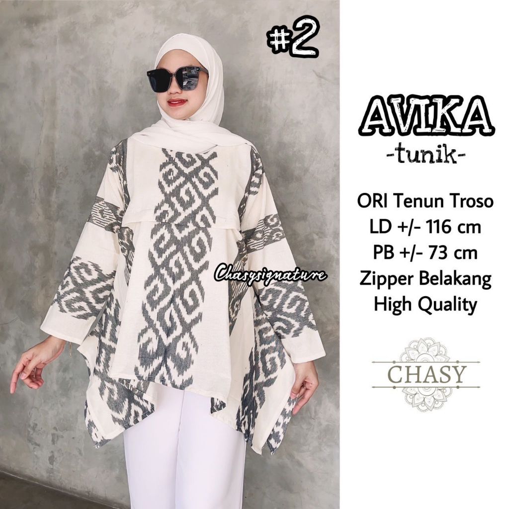 Atasan Tunik Batik Tenun by Butik Batik Solo Bahan Tenun ORI kode DRESS TUNIK BATIK TENUN AVIKA TUNI
