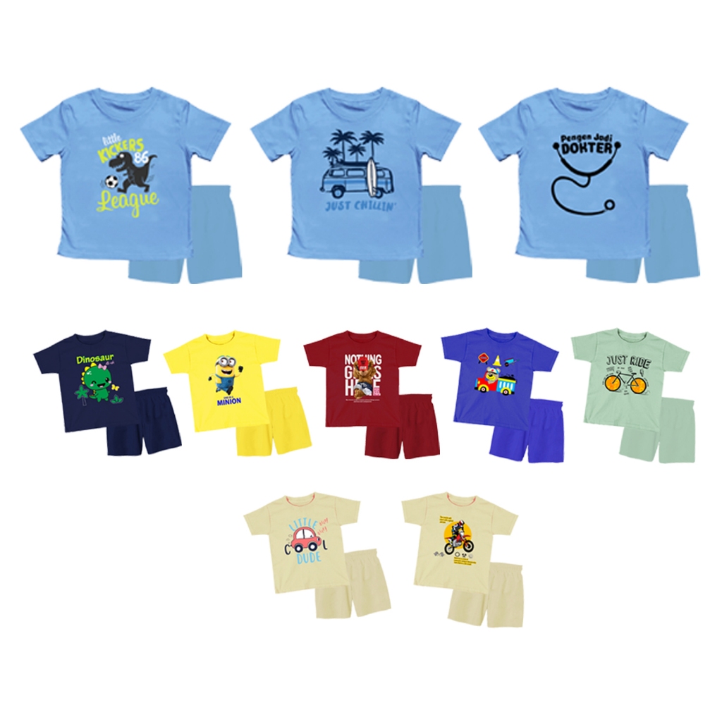 Setelan Anak / Stelan Baju Anak / Setelan Couple Anak Perempuan Laki laki Unisex Katun Combed 30s Di