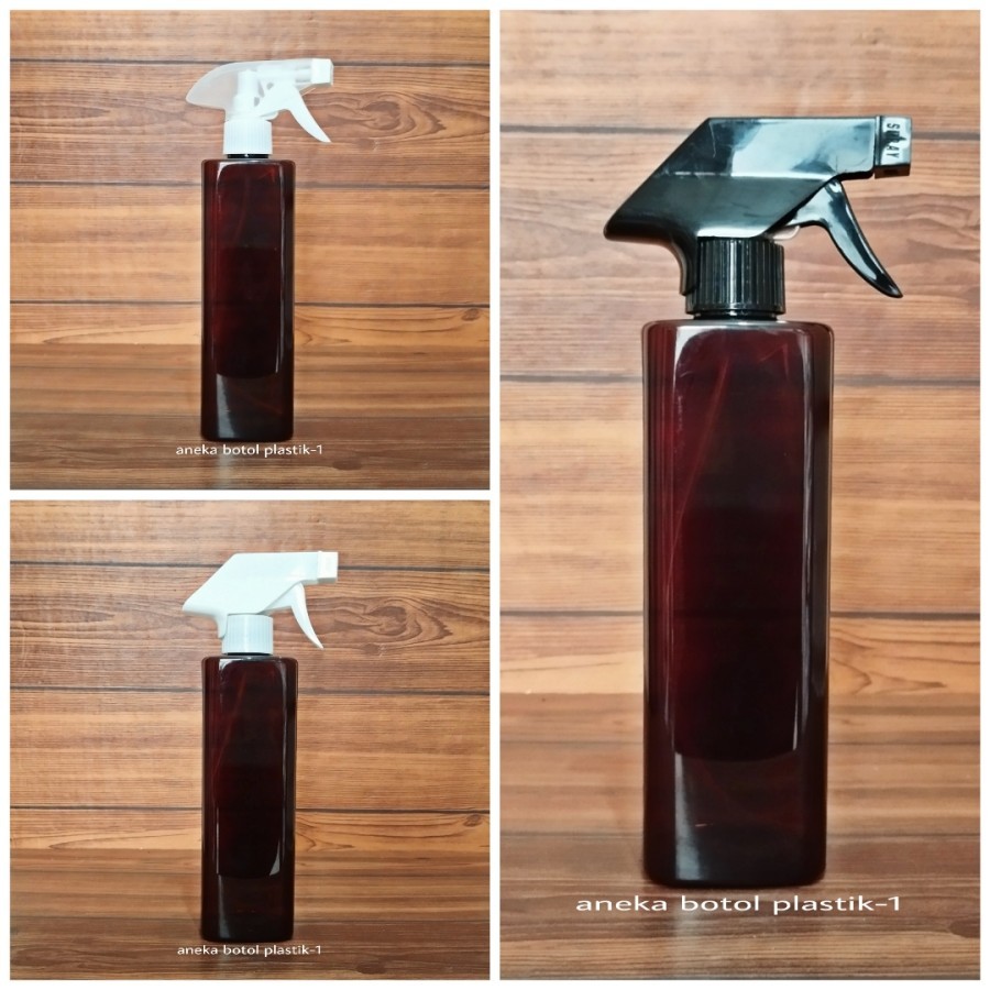 Botol Kispray 500ml Coklat Amber / Botol Spray 500 Ml Kotak Pet Plastik Tebal