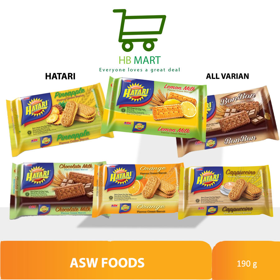 

BISKUIT ASW HATARI CHOCOLATE FLAVOUR CREAM / CHOCO MILK / CREAM 190GR