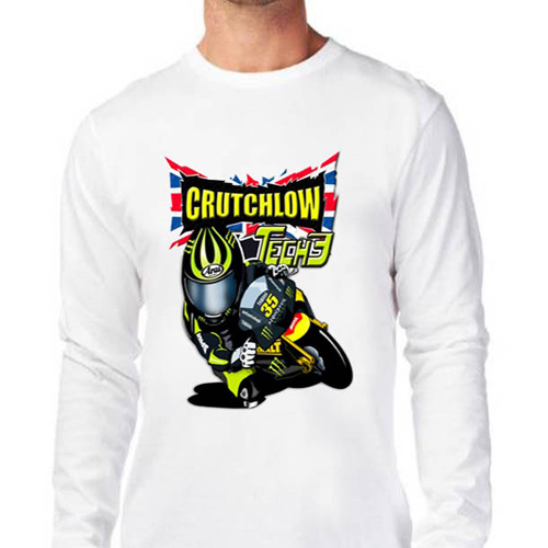 New Longsleeve T-SHIRT Cal Crutchlow Moto GP Tech 3 Tshirt 100% Cotton Kombed 30s