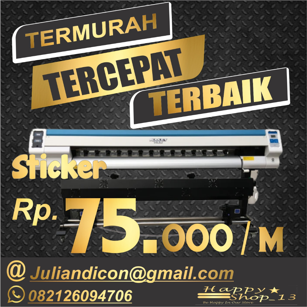 

cetak sticker meteran vinyl graftek transparan one way