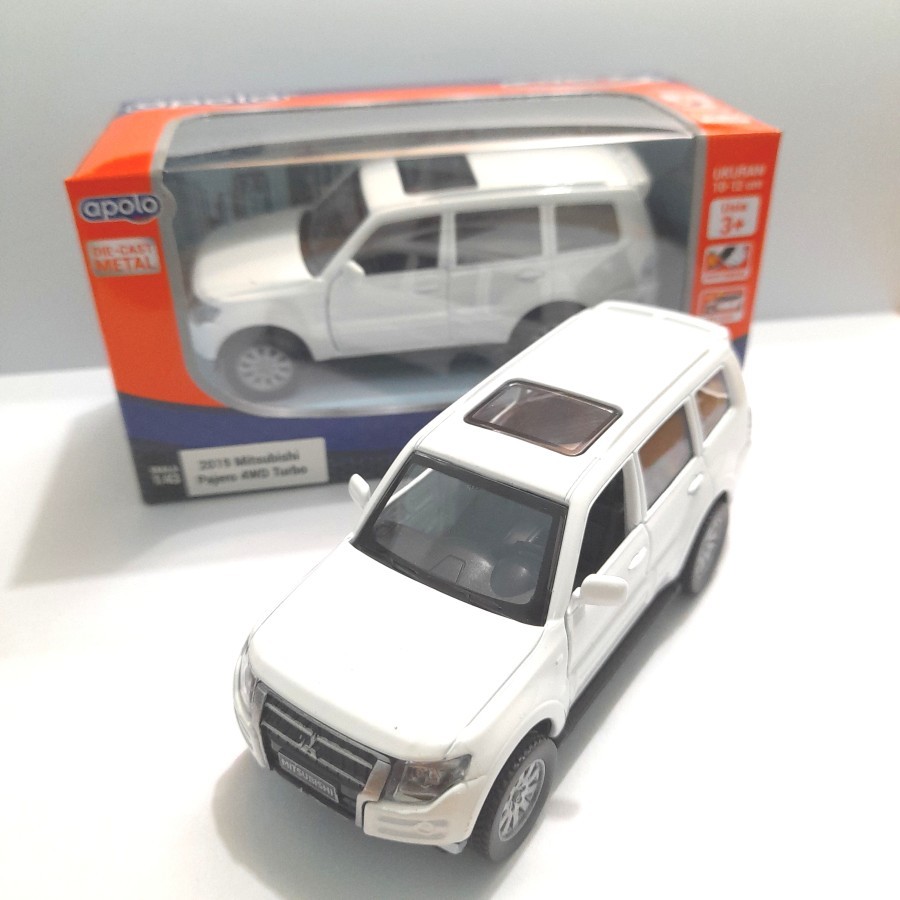 Koleksi Diecast Mobil Diecast Apolo Mitsubishi Pajero 4WD Turbo Putih