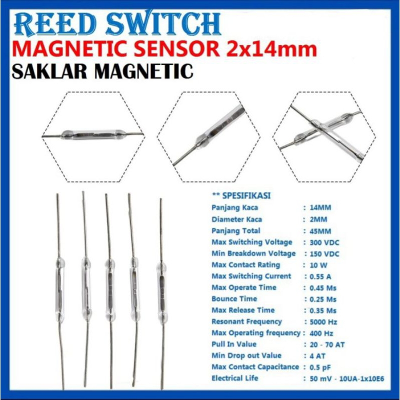 REED SWITCH MAGNET / SAKLAR LIDI / SAKLAR BULUH / SAKLAR MAGNET
