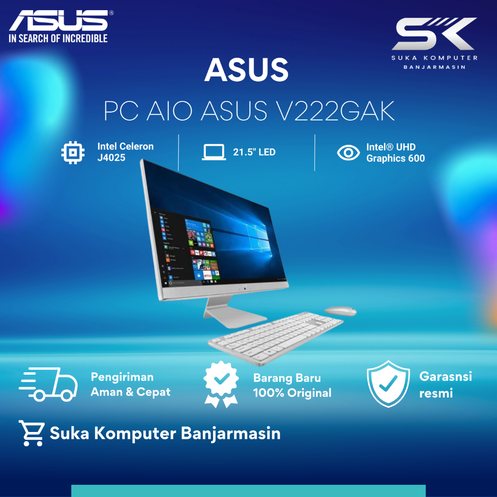 PC Asus AIO V222GAK-BA141T /Intel Celeron-J4025/4GB/1TB/21,5″/W10 Home