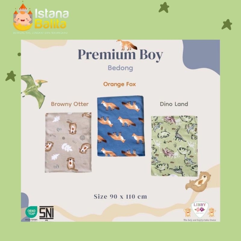 [bedong bayi] Libby Baby bedong Bayi motif premium boy/girl isi 3
