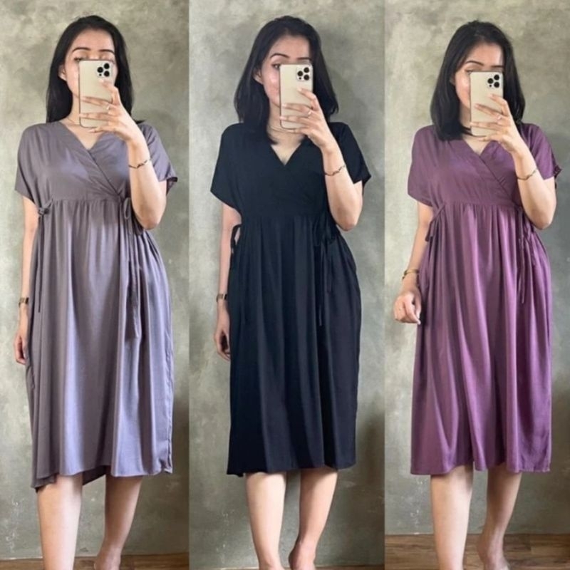 Daster Kimono Polos Tali Samping/Kimono Busui