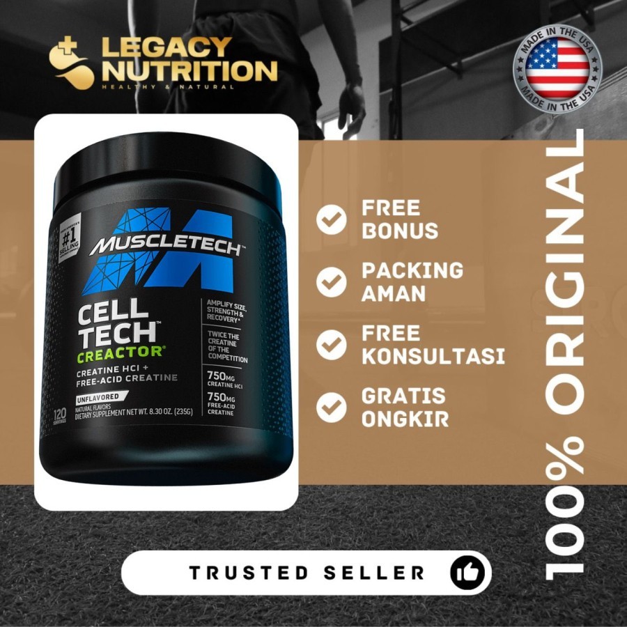 Muscletech Cell Tech Creactor Creatine HCl 120 servings ORIGINAL SEGEL  Muscletech Creactor Kreatin 