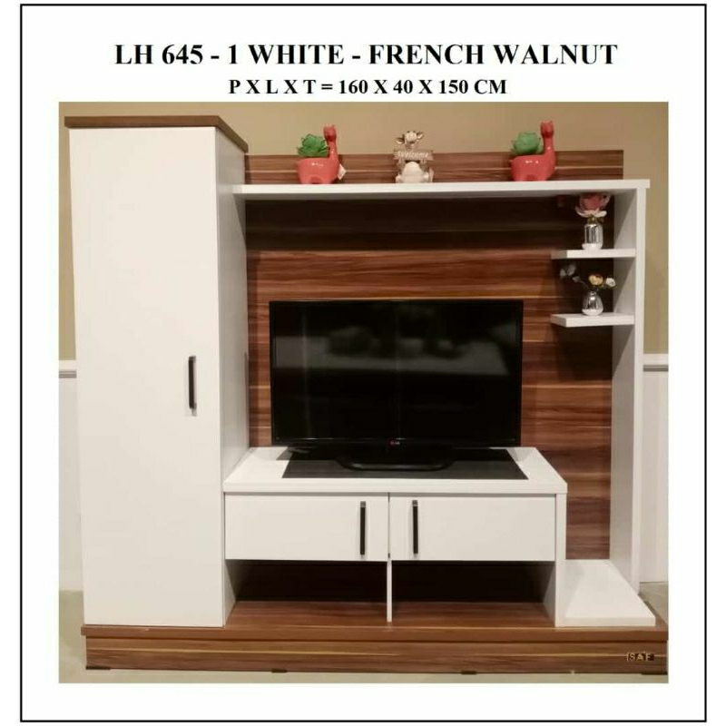 RAK TV MINIMALIS BESAR / RAK TV PUTIH MINIMALIS / RAK TV WALL UNIT BESAR