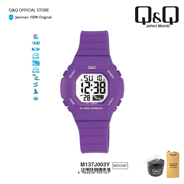 Q&Q QnQ QQ Original Jam Tangan Wanita Fashion Digital - M137 M137J Tahan Air Flash Sale
