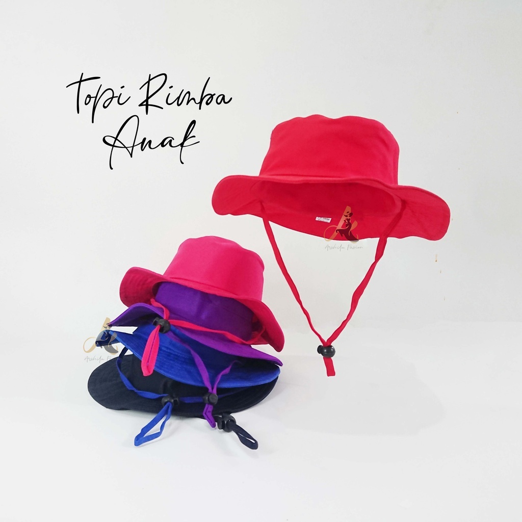 Topi Rimba Tali Anak Polos Cowok Cewek