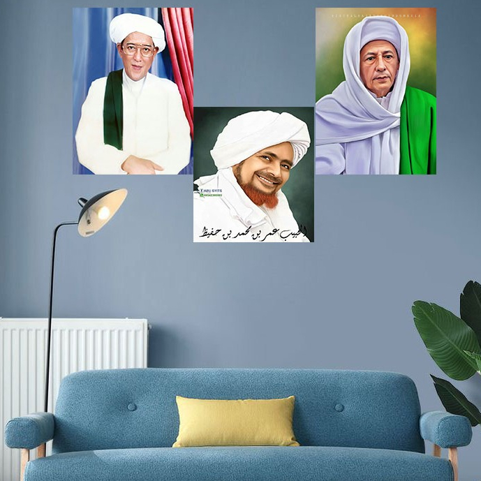 PIGURA Foto Poster Habib Umar bin Hafidz Ulama Wall Decor Kayu ULAMA 01