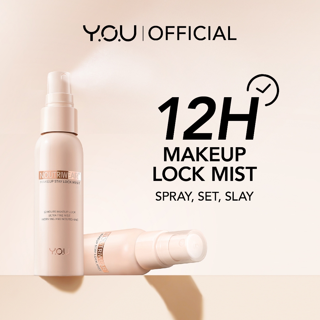 YOU NoutriWear+ Makeup Stay Lock Mist Setting Spray Oil Control Hydrating & Nourishing Tahan Lama Hi