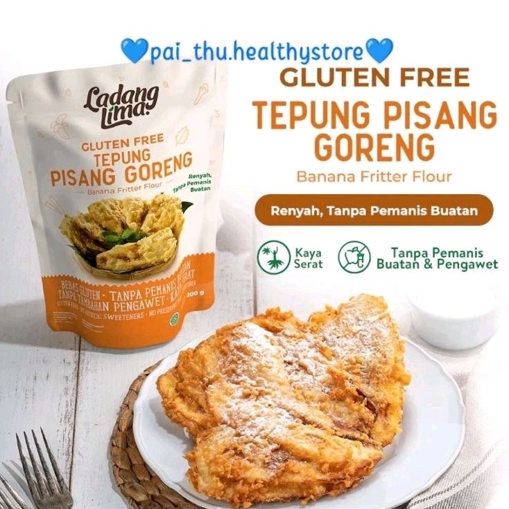 

Ladang Lima Tepung Pisang Goreng Gluten FREE - Tepung Bumbu Non MSG @200gr