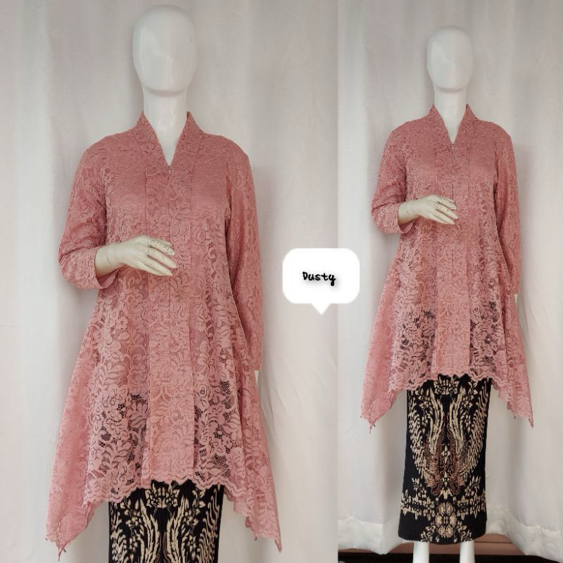 TERLARIS ZL-KEBAYA FLOY TUNIK UMBRELLA BROKAT-TUNIK KEBAYA MODERN - ATASAN TUNIK TILE - KEBAYA