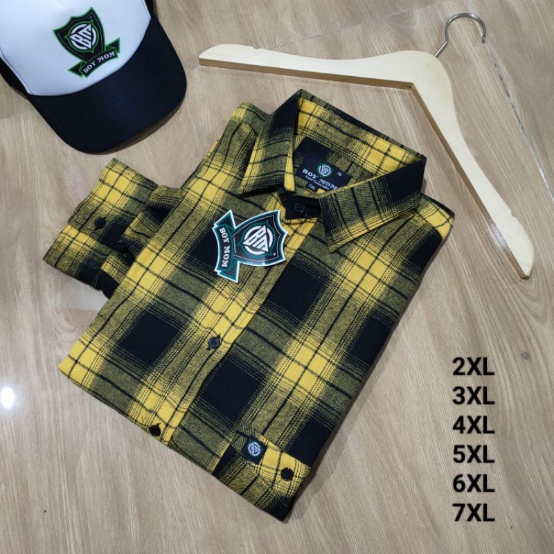 KEMEJA FLANEL JUMBO SIZE LENGKAP KEMEJA FLANEL SUPER JUMBO 5XL 6XL 7XL KEMEJA FLANEL JUMBI LENGAN PA