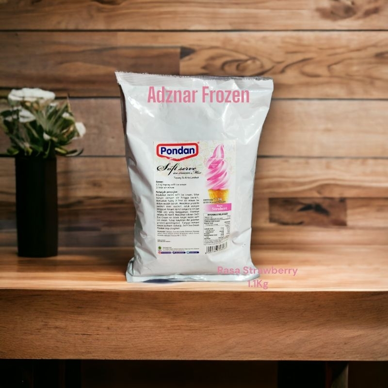 

Pondan Soft Ice Cream Stroberi 1.1Kg / Bubuk ice cream rasa strawberry