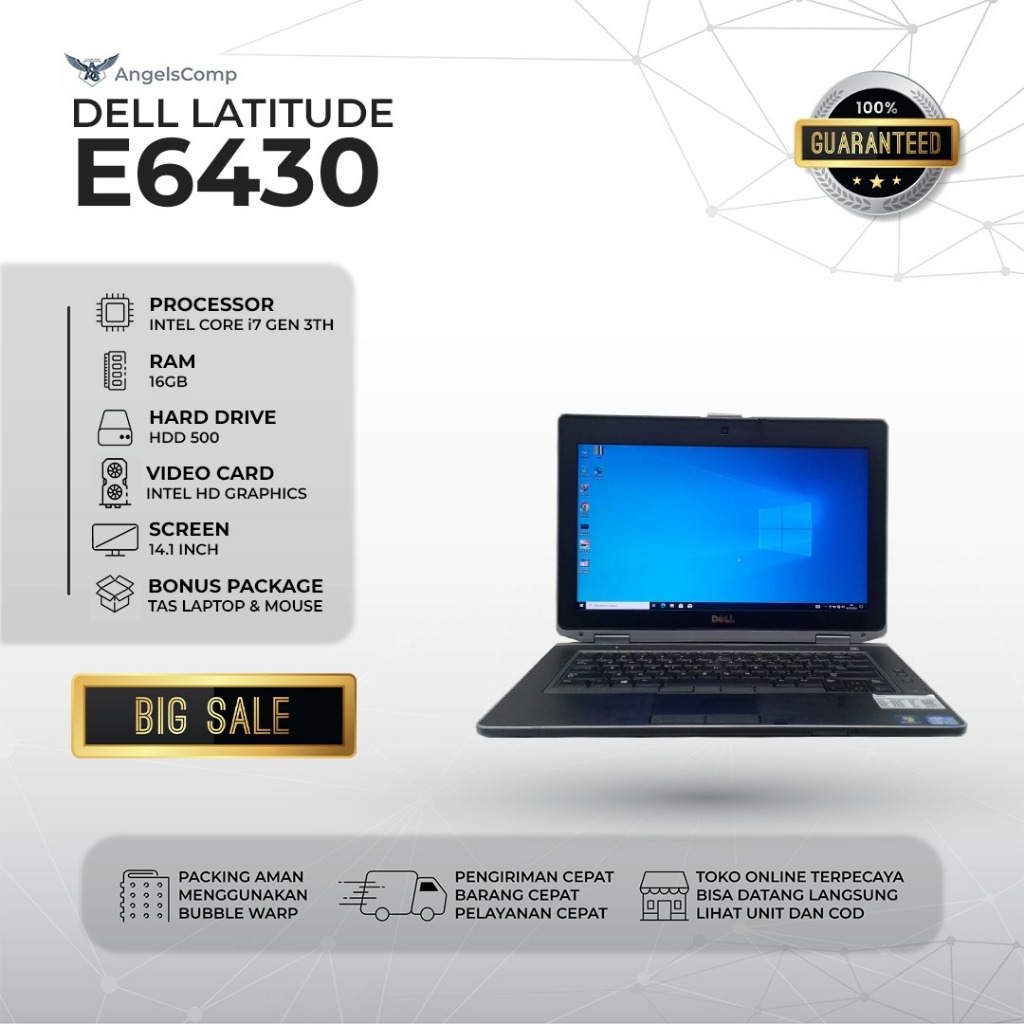 LAPTOP DELL E6430 INTEL CORE I7 LATITUDE 6430 GRADE A - RAM 16 HDD 500
