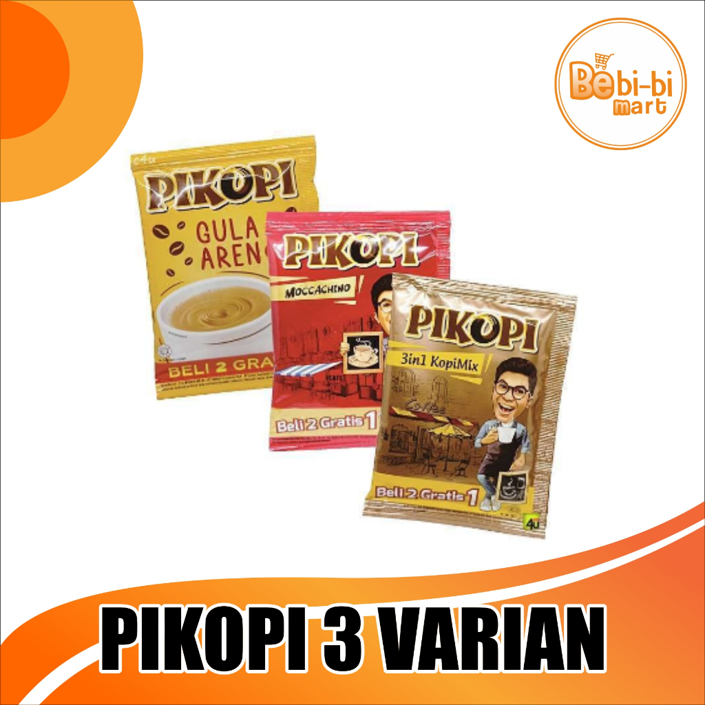 

Pikopi 3in1 Gula aren, Kopi Mix, Moccachino isi 9 Sachet 20Gr