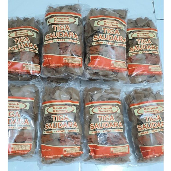 Kerupuk Bawang TIGA SAUDARA mentah Paket GROSIR 2kg (250gr x 4 bks) ASLI Susukan, Kab. Semarang