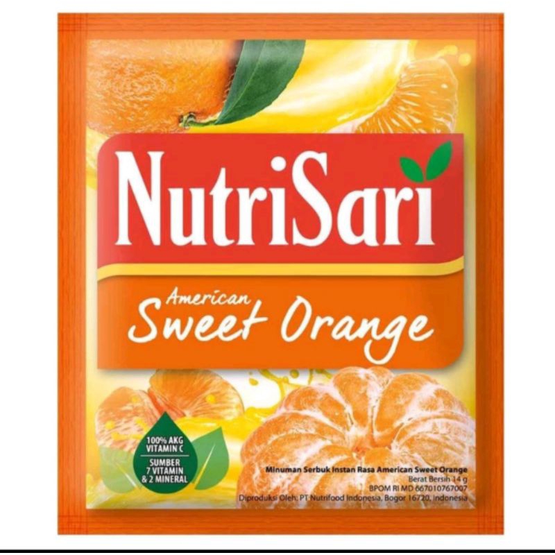 

Nutrisari 1 pres / 1 renceng / Nutrisari Jeruk / Nutrisari American Sweet Orange