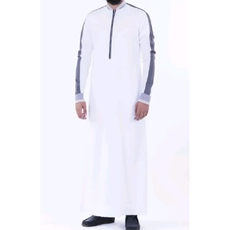 Jubah Pria Muslim Bahan Sporty Kain Katun